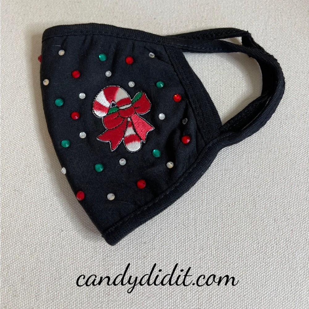 NWT Handmade Candy Did It! Candy Cane Bling With Soft Quilt Layer Face Mask